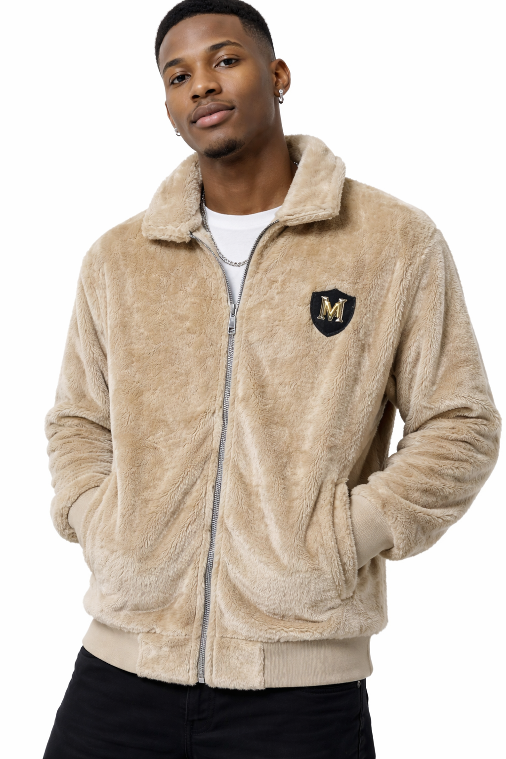 Faux Fur-Shearling Fleece Jacket