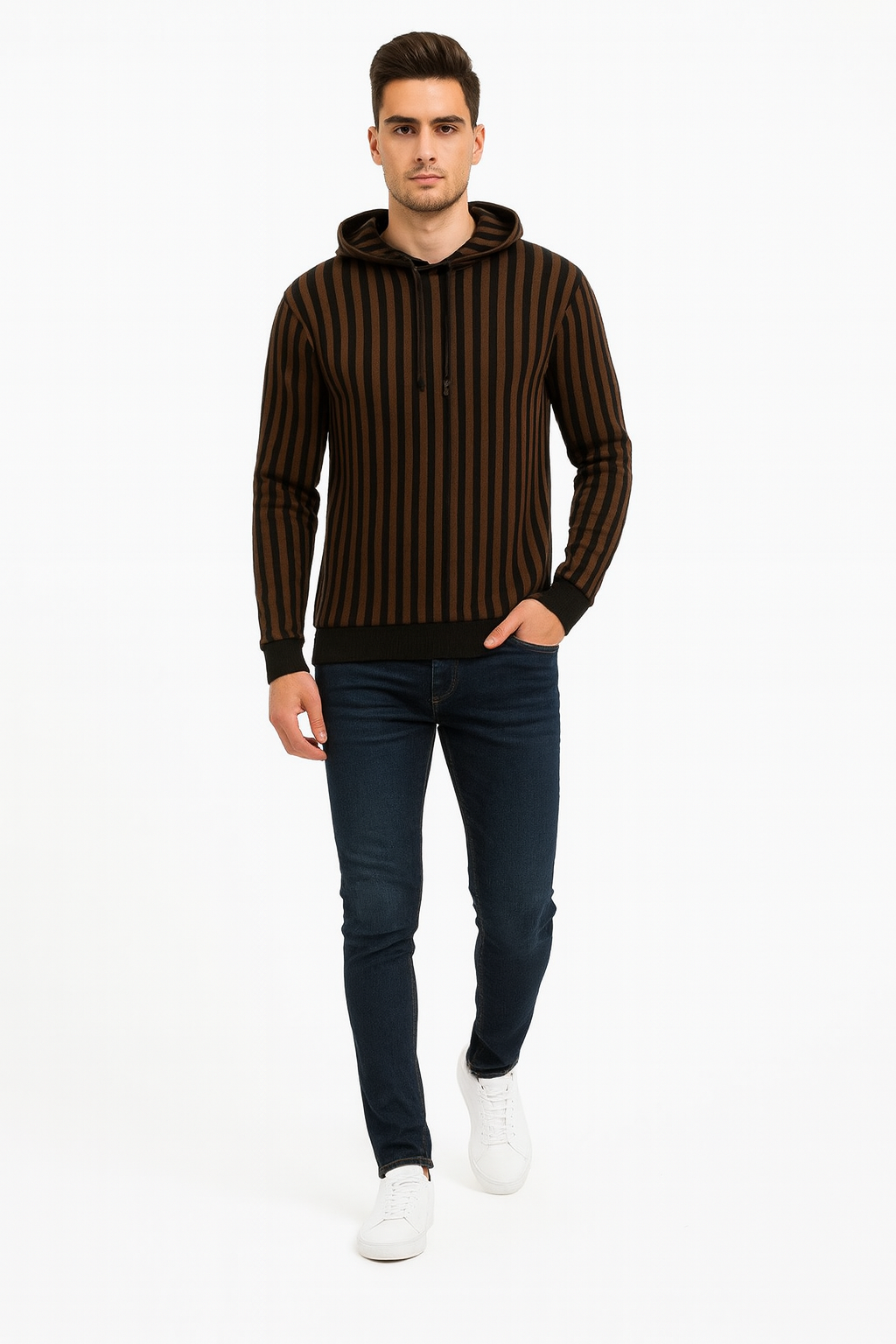 • Hoodie Stripe Sweat Contras Rip