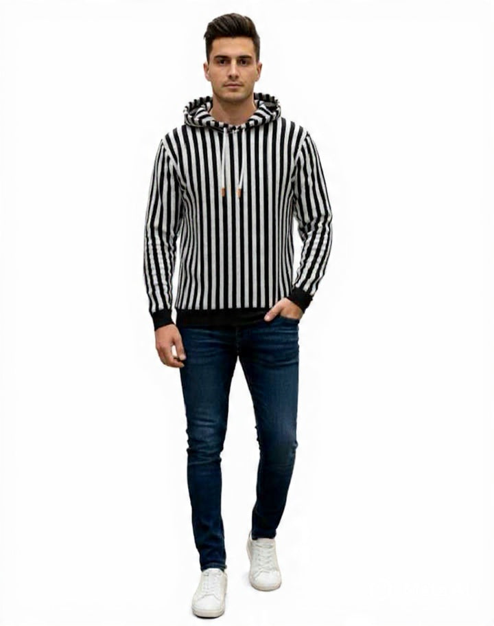 • Hoodie Stripe Sweat Contras Rip