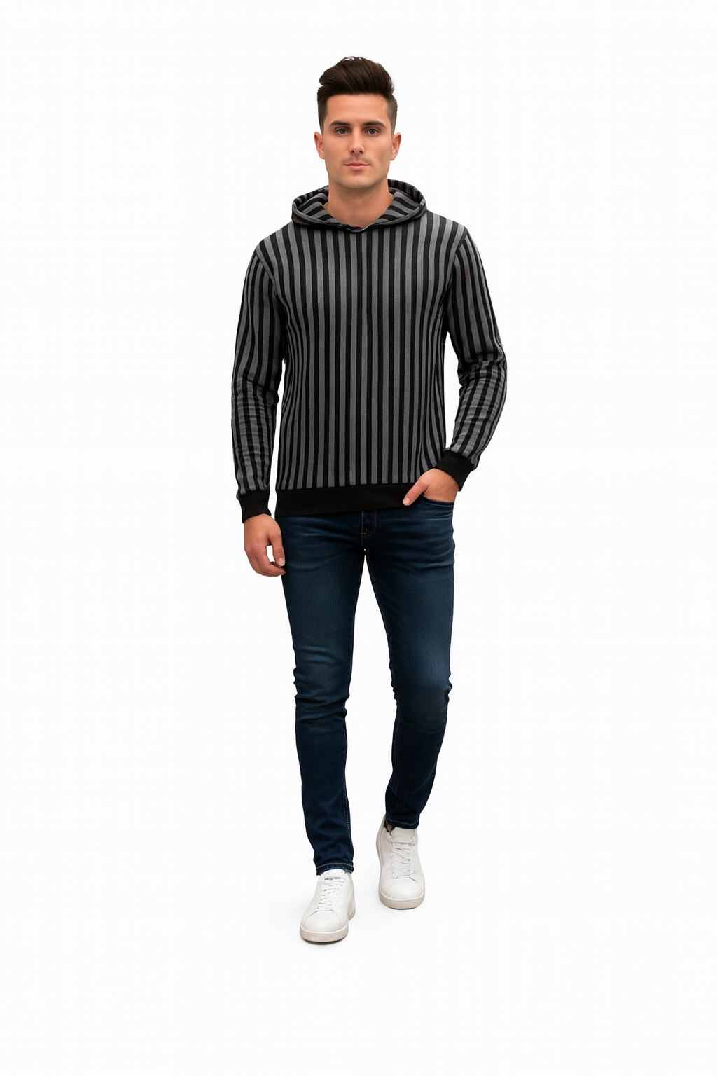 • Hoodie Stripe Sweat Contras Rip